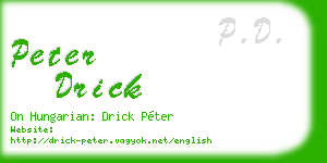 peter drick business card